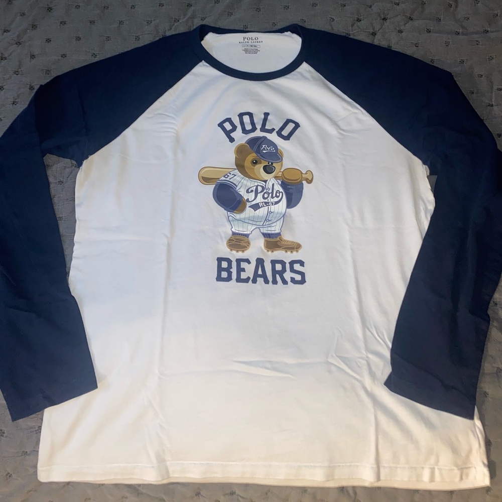 Ralph Lauren Polo Bear Baseball Long Sleeve Tee - Size Lg
